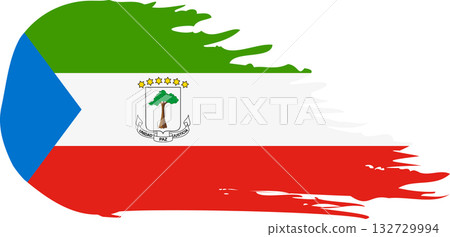 Equatorial Guinea comet flag, grunge brush vector Equatorial Guinea comet flag, grunge brush vector 132729994
