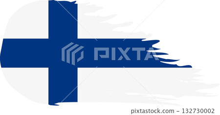 Finland comet flag, grunge brush vector 132730002