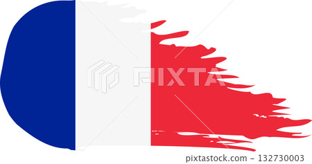 France comet flag, grunge brush vector 132730003