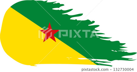 French Guiana comet flag, grunge brush vector French Guiana comet flag, grunge brush vector 132730004