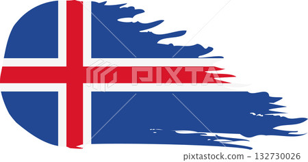 Iceland comet flag, grunge brush vector 132730026