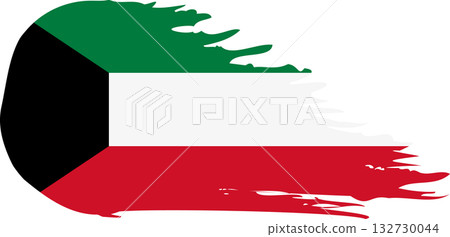 Kuwait comet flag, grunge brush vector 132730044