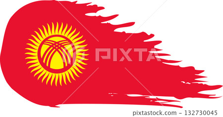 Kyrgyzstan comet flag, grunge brush vector Kyrgyzstan comet flag, grunge brush vector 132730045