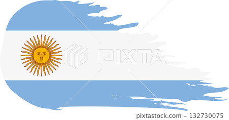 Argentina comet flag, grunge brush vector 132730075