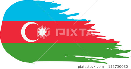 Azerbaijan comet flag, grunge brush vector Azerbaijan comet flag, grunge brush vector 132730080