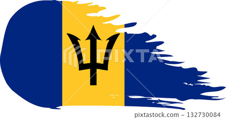 Barbados comet flag, grunge brush vector 132730084
