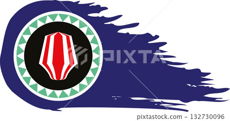 Bougainville comet flag, grunge brush vector 132730096