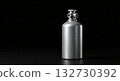 Brushed Metal Cylinder with Triple Valve on Black Background 132730392