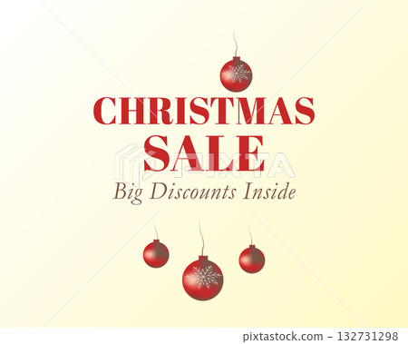 Christmas sale with hanging baubles festive design Christmas sale with hanging baubles festive design 132731298