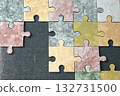 Abstract Colorful Jigsaw Puzzle Pieces Background                                132731500