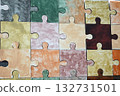 Abstract Colorful Jigsaw Puzzle Pieces Background                                132731501