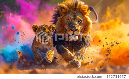 Running Lion 132731657