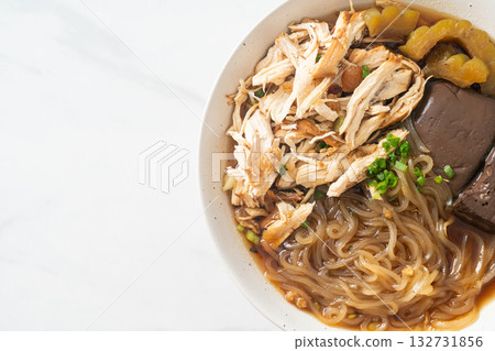 Stewed Chicken Noodle Soup Bowl 132731856