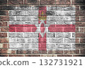 Northern Ireland flag on old brick wall background 132731921