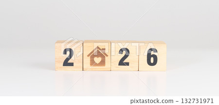 2026 with Home and Heart block. Property investment, House Mortgage, Real Estate tax, homeless, donation, Financial and happy family concepts 2026 with Home and Heart block. Property investment, House Mortgage, Real Estate tax, homeless, donation, Financial and happy family concepts 132731971