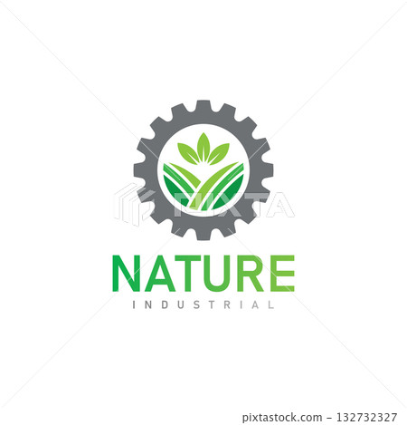 nature technology logo leaf and gear machine vector agriculture logo template icon eco tech logo nature technology logo leaf and gear machine vector agriculture logo template icon eco tech logo 132732327