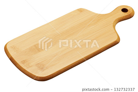 Three types of wooden cutting boards (with handles) / White background, cooking background material Three types of wooden cutting boards (with handles) / White background, cooking background material 132732337