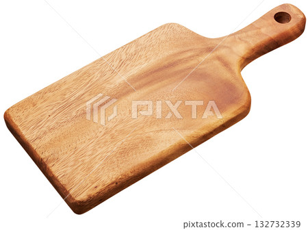 Three types of wooden cutting boards (with handles) / White background, cooking background material Three types of wooden cutting boards (with handles) / White background, cooking background material 132732339