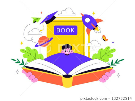 Book Week Events Vector Illustration with People Reading and Students Studying Textbooks for Literacy in a Flat Style Cartoon Background Book Week Events Vector Illustration with People Reading and Students Studying Textbooks for Literacy in a Flat Style Cartoon Background 132732514