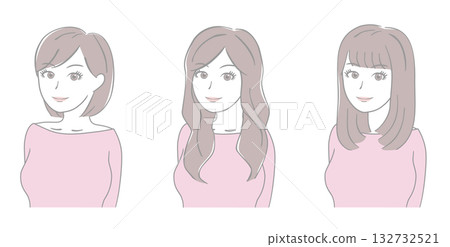 Set of women's hairstyles Set of women's hairstyles 132732521