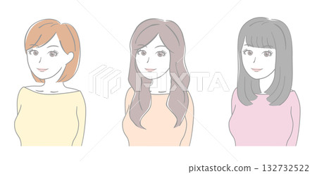 Set of women's hairstyles Set of women's hairstyles 132732522