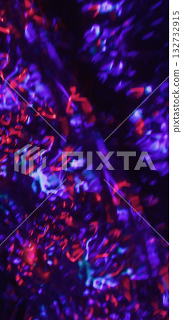 Wavy glow blur. Neon leak. Shimmering red violet crystal reflection luminosity blend on black background. Colorful abstract kaleidoscope twinkle. Wavy glow blur. Neon leak. Shimmering red violet crystal reflection luminosity blend on black background. Colorful abstract kaleidoscope twinkle. 132732915