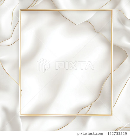 Gold and luxury theme background on square template with copy space for text in gold and white color tones. 132733229