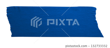 blue crumpled torn tape isolated on transparent background. 132733332