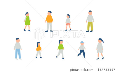 Illustration set of children spending autumn 132733357