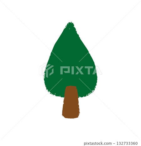 Hand-drawn cute tree illustration 132733360