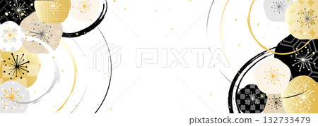 別緻的梅花圖案日式風格背景插圖 別緻的梅花圖案日式風格背景插圖 132733479