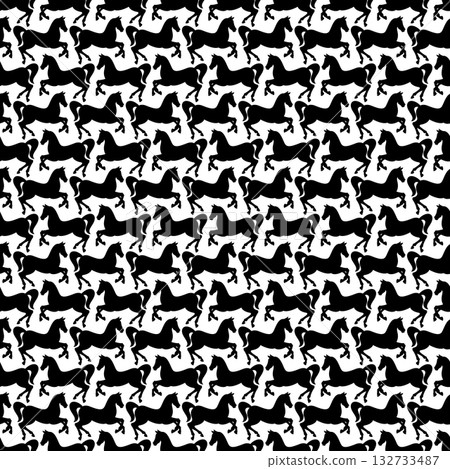 Textile pattern consisting of silhouetted horses, Textile pattern consisting of silhouetted horses, 132733487
