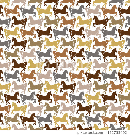 由馬匹剪影組成的紡織圖案 132733492