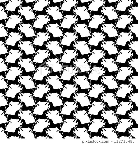 由馬匹剪影組成的紡織圖案 132733493