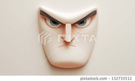 表達憤怒情緒的3D臉部藝術 表達憤怒情緒的3D臉部藝術 132733512