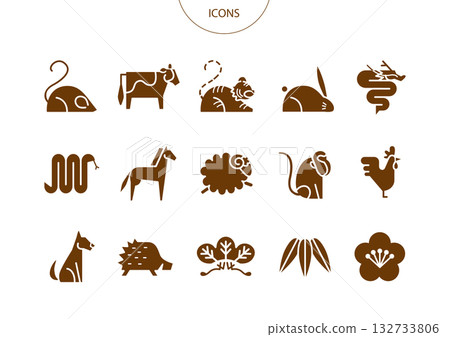 Zodiac icon pictogram vector illustration set 132733806