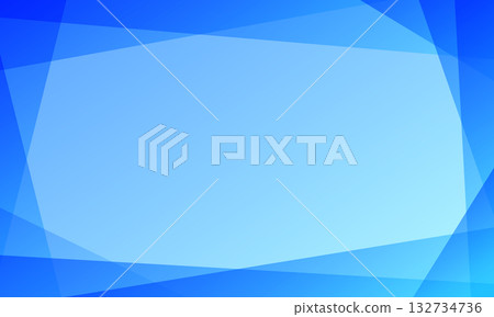 Abstract design material with a transparent geometric polygon frame layered on a blue gradient background 132734736