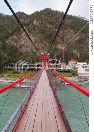 A suspension bridge perspective view 132734775