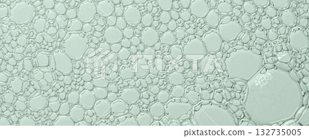 The texture of the foam of shower gel or soap suds. Macrophotography The texture of the foam of shower gel or soap suds. Macrophotography 132735005