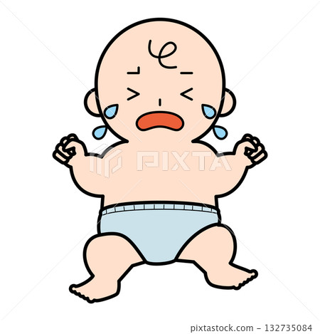 尿布裡的嬰兒哭鬧 尿布裡的嬰兒哭鬧 132735084