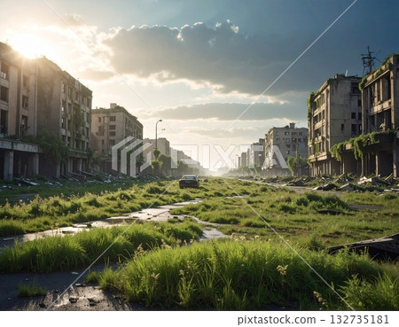 被植物吞噬的鬼城－人工智慧生成的影像 132735181