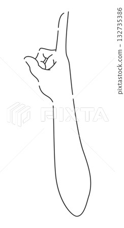 Pointing hand, arm, elbow, upward, thumb side 132735386