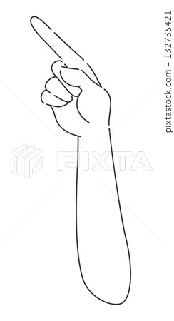 Hand, arm, and elbow pointing diagonally 132735421