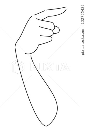 Hand, arm, elbow pointing horizontally Back of hand Hand, arm, elbow pointing horizontally Back of hand 132735422