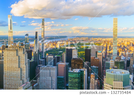 Manhattan city skyline from top viewy, cityscape of New York city Manhattan city skyline from top viewy, cityscape of New York city 132735484