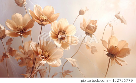Dried flowers shining through the soft light. Ephemeral and gentle colors Dried flowers shining through the soft light. Ephemeral and gentle colors 132735779