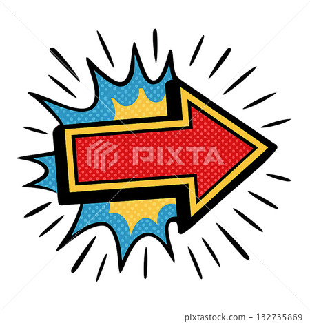 美式漫畫風格復古波點圖案箭頭設計,美式漫畫風格配色 美式漫畫風格復古波點圖案箭頭設計,美式漫畫風格配色 132735869