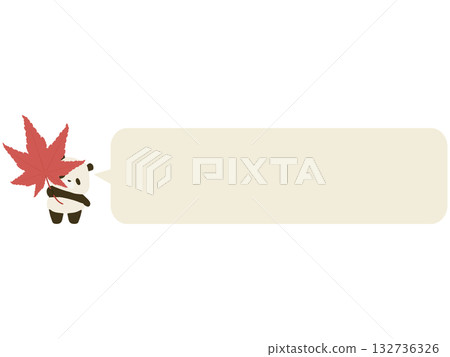 秋葉和熊貓。附有對話框。 132736326