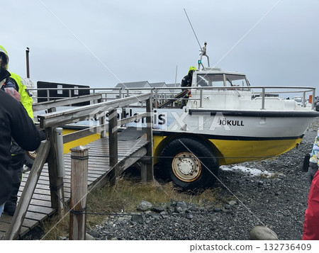 This is a special boat that you can take on Jokulsarlon, Iceland's largest lake, a glacial lake. 132736409