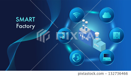 Smart factory, Industry 4.0 concept  132736466